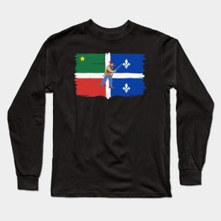 Drapeau patriote Quebecois Long Sleeve T-Shirt